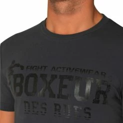 Vente flash 🔔 Tee-shirt Homme BOXEUR DES RUES TEE-SHIRT MENS ANTH/BLACK ⌛ -Combat Sport magasin 1483308 8967832076318