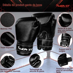 Tout neuf 🤩 Boxe Movit Kit De Boxe Movit® Avec Sac De Boxe 25 Kg, 2 Gants De Boxe 12 Oz, 2 Bandes De Ma ✔️ -Combat Sport magasin 29aad39aede144ab8267a71706bcc715