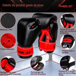 Meilleure affaire 😉 Boxe Movit Kit De Boxe Movit® Avec Sac De Boxe 5,5 Kg, 2 Gants De Boxe 8 Oz, 2 Bandes De Ma 🎁 -Combat Sport magasin b42acdf4eecf474691ec1c65f1ecb924