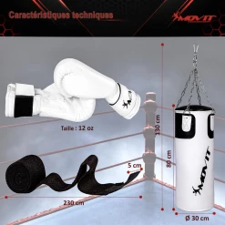 Tout neuf 🤩 Boxe Movit Kit De Boxe Movit® Avec Sac De Boxe 25 Kg, 2 Gants De Boxe 12 Oz, 2 Bandes De Ma ✔️ -Combat Sport magasin d5039f40e0ac4b6db14d81d286e4c08f